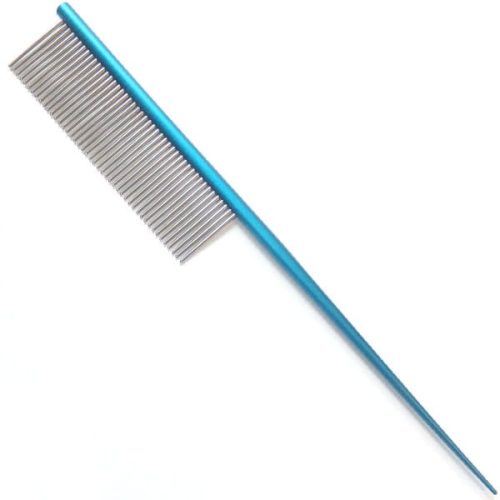 4Paws- Stil fésű,  alumínium nyéllel, fogak hossza 2 cm, fogtávolság 1,5 mm ( KÉK)