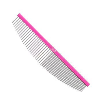   Blovi Ultralight Crescent fésű 16cm - nagyon könnyű, félkör alakú fém fésű kutyáknak, vegyes tűtávolsággal (50/50)
