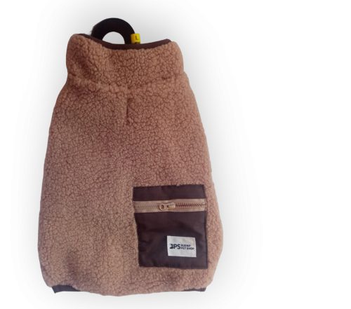 TEDDY sheep fur-effect lined dog coat "Autumn brown"