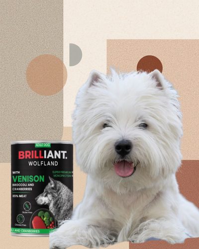 BRILLIANT WOLFLAND SZARVAS BROKKOLIVAL ÉS VÖRÖSÁFONYÁVAL 400 G