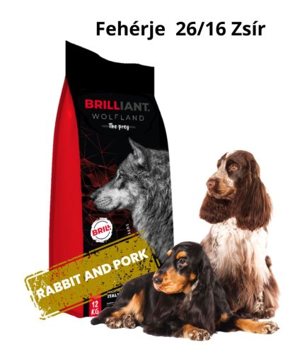 BRILLIANT Wolfland-  RABBIT VADNYÚL ADULT MEDIUM & MAXI 12 kg
