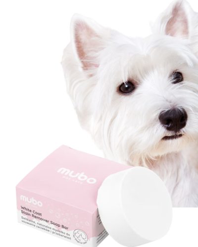 Mubo fehér szőrzetfolt-eltávolító szappan 40g - természetes szappan kutyák és macskák foltjaira