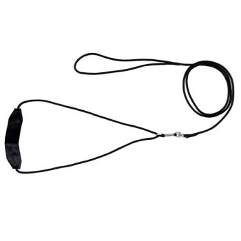 SHOW TECH Leash, with neck guard, silk. BLACK