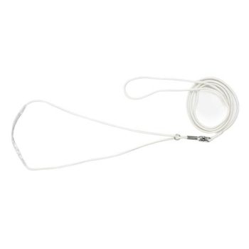 SHOW TECH Leash, with neck guard, silk. WHITE
